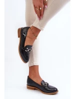 Kožené dámské lakované mokasíny Laura Messi 2760 modré