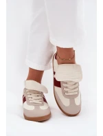 Dámské nízké sneakers s vyhrnutým jazykem Ardira – bordó