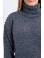 Svetr s rolákem S2020-16 tmavě šedý - Kesi Svetr s rolákem S2020-16 tmavě šedý - Kesi