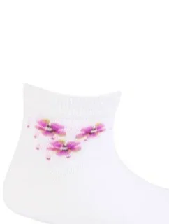 TENKÉ PONOŽKY BARVA 2-6 LET DÍVKY BÍLÁ 21-23