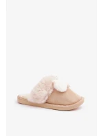 Dámské Pantofle S Kožešinou Béžové Nartani