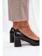Dámské lodičky na sloupek podpatku 91130 Černá - VINCEZA