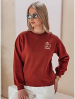 Dámská oversize mikina s výšivkou CHERSOFT brick FashionStreet BY1398 Dámská oversize mikina s výšivkou CHERSOFT brick FashionStreet BY1398