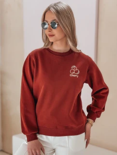 Dámská oversize mikina s výšivkou CHERSOFT brick FashionStreet BY1398