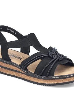 Dámské sandály s gumovou podrážkou černé Rieker 62969-00