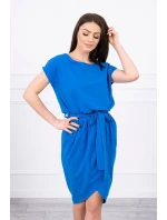 Šaty s obálkou dole chrpově modré