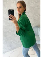 Bunda s klopou elegantní tmavě zelená Bunda s klopou elegantní tmavě zelená