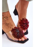 Módní transparentní pantofle na vysokém podpatku S.Barski KV-AP658-1 Černá Módní transparentní pantofle na vysokém podpatku S.Barski KV-AP658-1 Černá