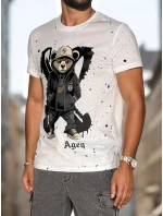 Pánské bílé tričko s potiskem FashionStreet RX5656