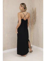 Dlouhé šaty bez ramínek černý Dlouhé šaty bez ramínek černý