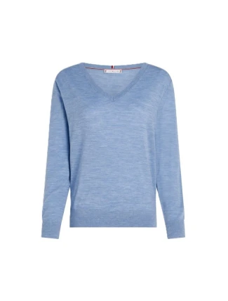 TOMMY HILFIGER DÁMSKÝ SVETR MERINO V-NK TOMMY HILFIGER DÁMSKÝ SVETR MERINO V-NK