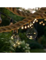 30 LED SVĚTELNÁ HADICE 280 CM TEPLÁ BÍLÁ JUTA