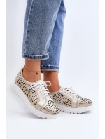 Kožené Polobotky Na Platformě Bežové Hypnosis