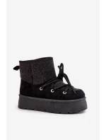 Sněhule S Šňůrkou Na Platformě Černé Mavora Sněhule S Šňůrkou Na Platformě Černé Mavora