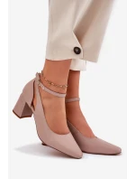 Kožené Lodičky Na Podpatku Maciejka K6816-04 Béžové Kožené Lodičky Na Podpatku Maciejka K6816-04 Béžové