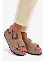 Semišové sandály na platformě Big Star TT274235 Béžové