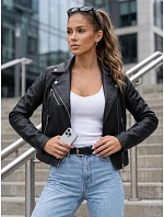 Dámská bunda ve stylu Ramones z ekologické kůže, černá, FashionStreet TY5718