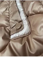 Tmavě béžová dámská vesta s ozdobným prošíváním S'West (B8338-12)