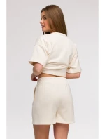 B295 Šortky s kapsami - vanilka