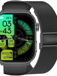 GRAVITY GT28-1 Pánské chytré hodinky s řemínkem + náramek Black