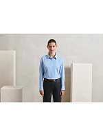 Premier PR 320 Popelínová kostkovaná halenka s dl. rukávem 39.0320 light blue/white