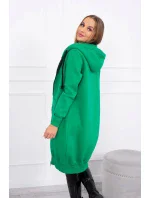Zateplená dlouhá mikina s kapucí zelená Zateplená dlouhá mikina s kapucí zelená