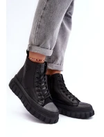 Ocieplane Kožené Boty Na Zip Big Star MM274625 Černé