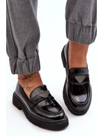 Dámské mokasíny na plochém podpatku černé Venla