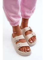 Dámské Pěnové Žabky Na Platformě Béžové Melorea