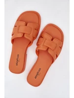 Dámské pantofle na plochém podpatku oranžové Lorania