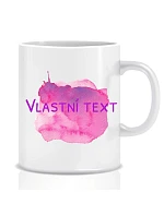 Personalizovaný klasický bílý keramický hrníček 300 ml s barevnou skvrnou
