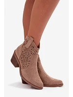 Dámské kovbojky HY61-8012 béžové - S.Barski Dámské kovbojky HY61-8012 béžové - S.Barski