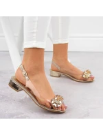 Dámské vestavěné ažurové sandály béžové Sabatina