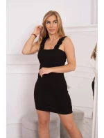 Černé nařasené šaty bez ramínek Černé nařasené šaty bez ramínek