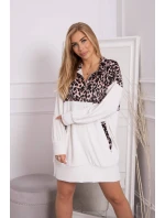 Velurové šaty s maskovacím motivem ecru Velurové šaty s maskovacím motivem ecru