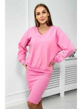 Souprava halenka + pruhované šaty světle růžová Souprava halenka + pruhované šaty světle růžová