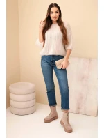 Svetr dámský z mohéru s krátkým rukávem béžový