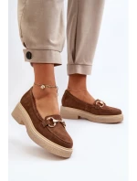 Zazoo 3429 Zamszové Dámské Mokasíny S Ozdobou Hnědé Zazoo 3429 Zamszové Dámské Mokasíny S Ozdobou Hnědé