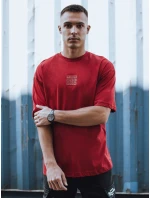 Pánské tričko s potiskem bordó FashionStreet RX5522