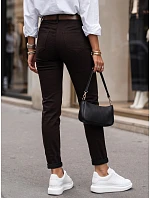 Dámské džíny s páskem, střih mom fit, hnědé, FashionStreet UY3127 Dámské džíny s páskem, střih mom fit, hnědé, FashionStreet UY3127