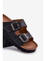 Lehké Pánské Pantofle S Přezkami Eko Kůže Big Star NN174531 Černé