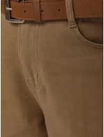 Dámské džíny s páskem mom fit tmavě béžové FashionStreet UY2878