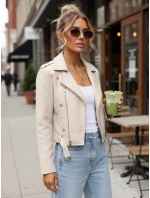 Dámské kožené ramonesky se zipy béžové FashionStreet TY5643