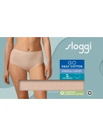 Dámské kalhotky GO Daily Cotton Highwaist 3P - BROWN - béžové 00LZ - SLOGGI