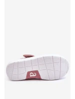 Dětské balerínky na suchý zip v potisku růžové Selah