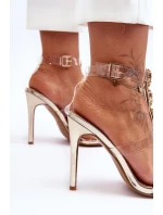 Vysoké Sandály Přezky D&A MR-16 Zlaté Vysoké Sandály Přezky D&A MR-16 Zlaté