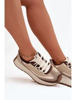 Dámské sneakers na platformě Big Star SS274002 HI-POLY SYSTEM Béžové