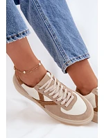 Kožené semišové dámské tenisky Zazoo N1108S5 béžové