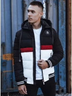 Pánská prošívaná zimní bunda s kapucí černá FashionStreet TX4869 Pánská prošívaná zimní bunda s kapucí černá FashionStreet TX4869