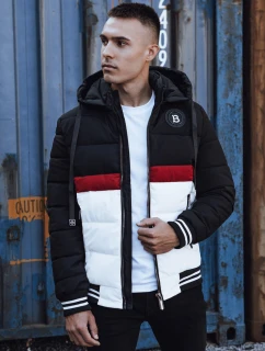 Pánská prošívaná zimní bunda s kapucí černá FashionStreet TX4869